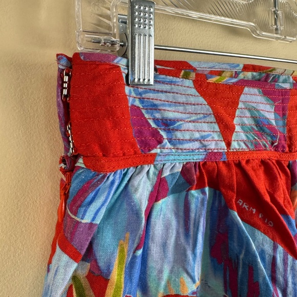 Farm Rio Sweet Jungle High Waist Linen Shorts in Ananas Red - Picture 4 of 7